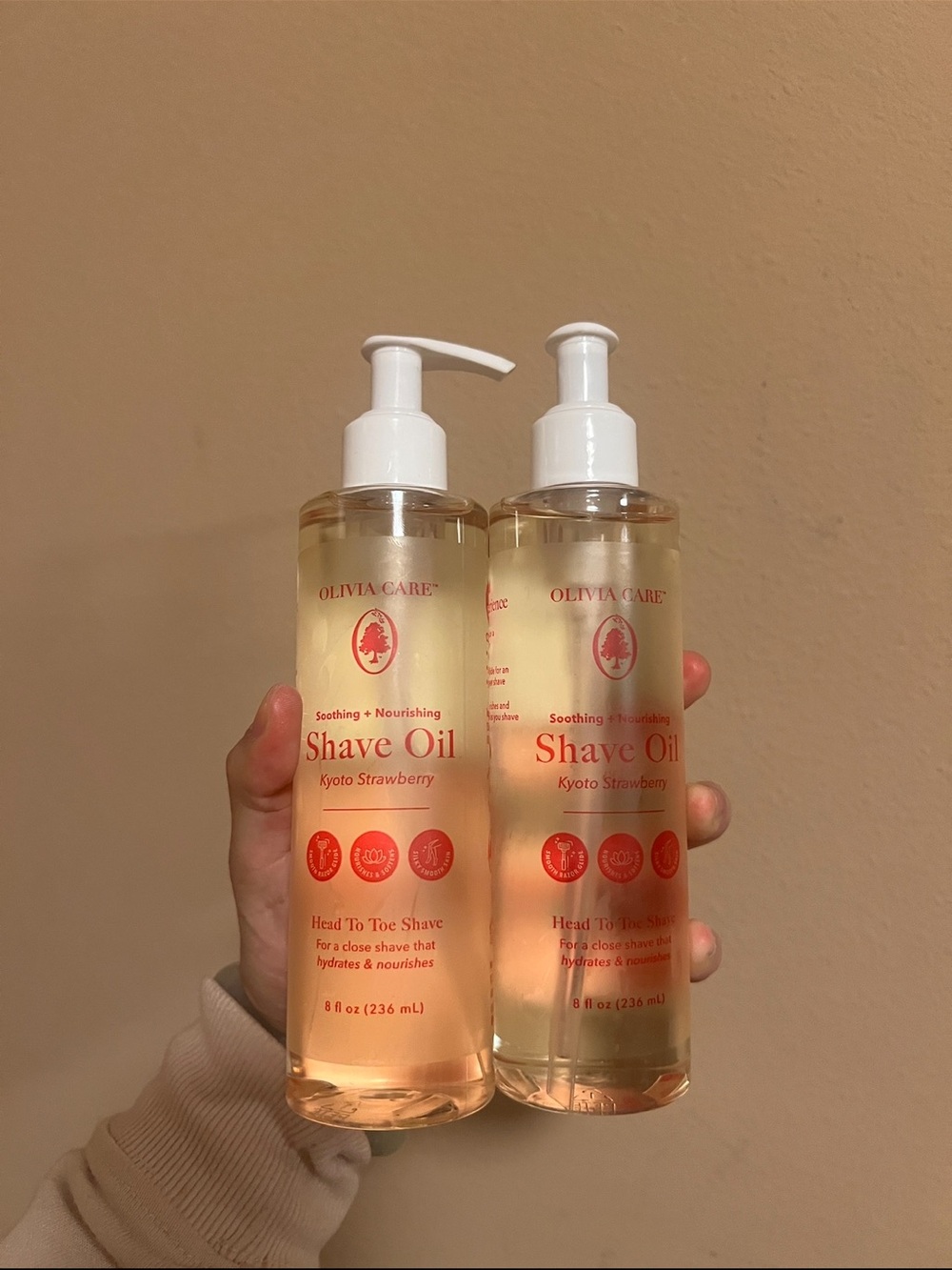 2X Olivia Care Kyoto Strawberry Soothing + Nourishing Shave Oil 8 fl oz New